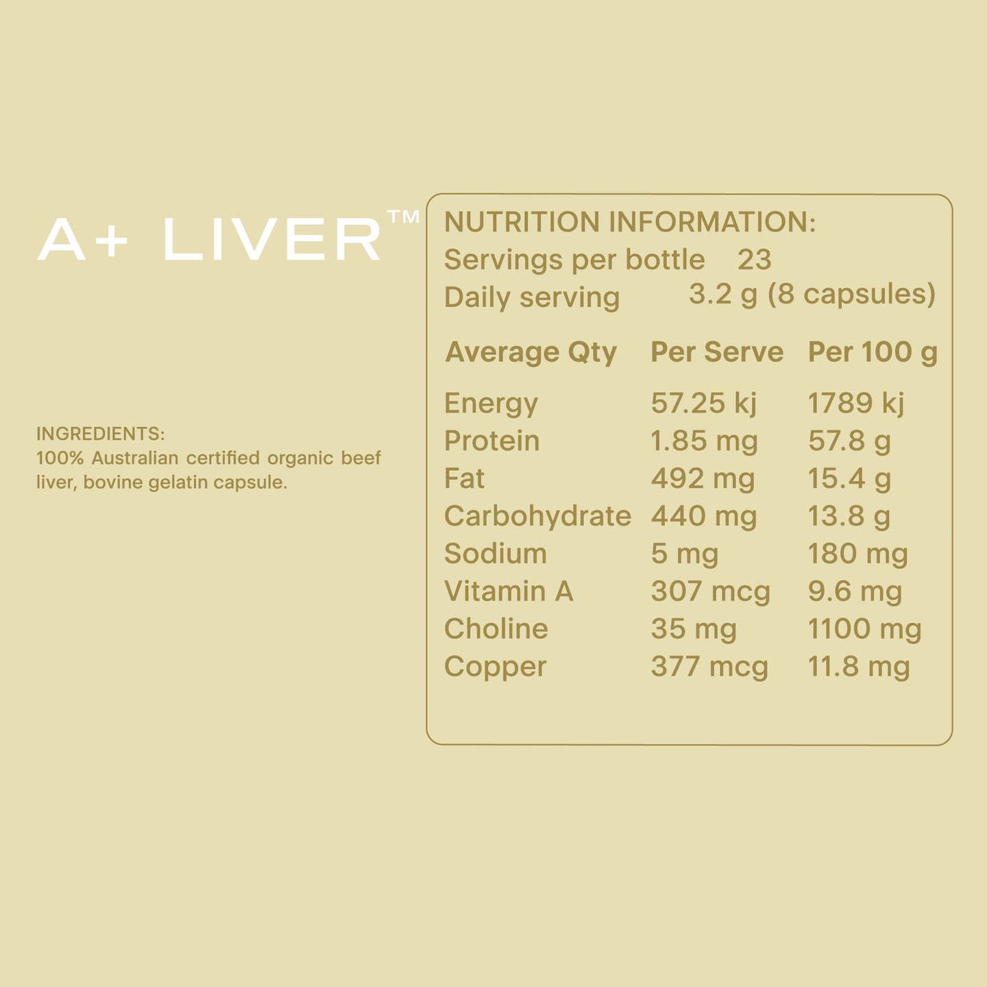 A+ Liver *Organic Capsules – Unflavoured – Buy Online | Saturée Australia