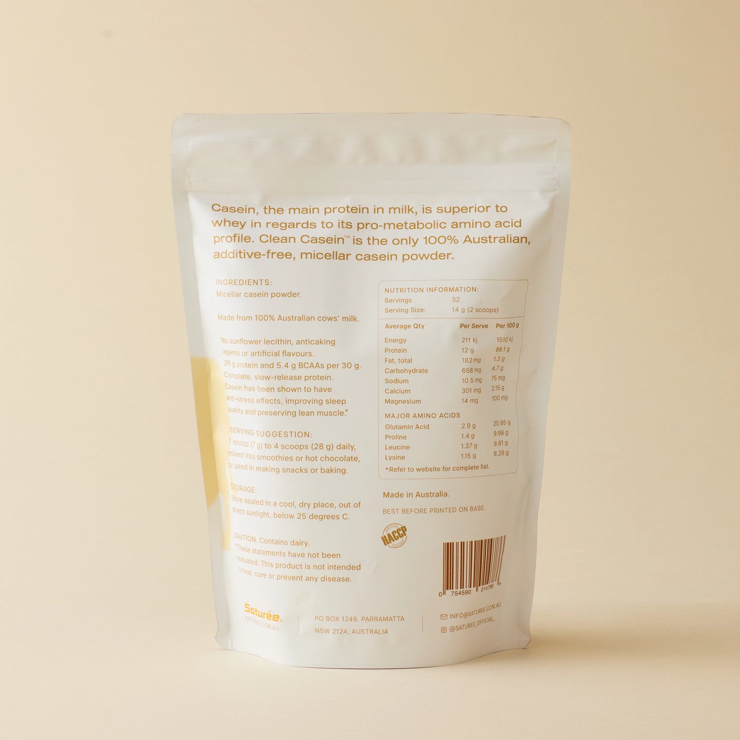 Clean Casein – Unflavoured – Buy Online | Saturée Australia