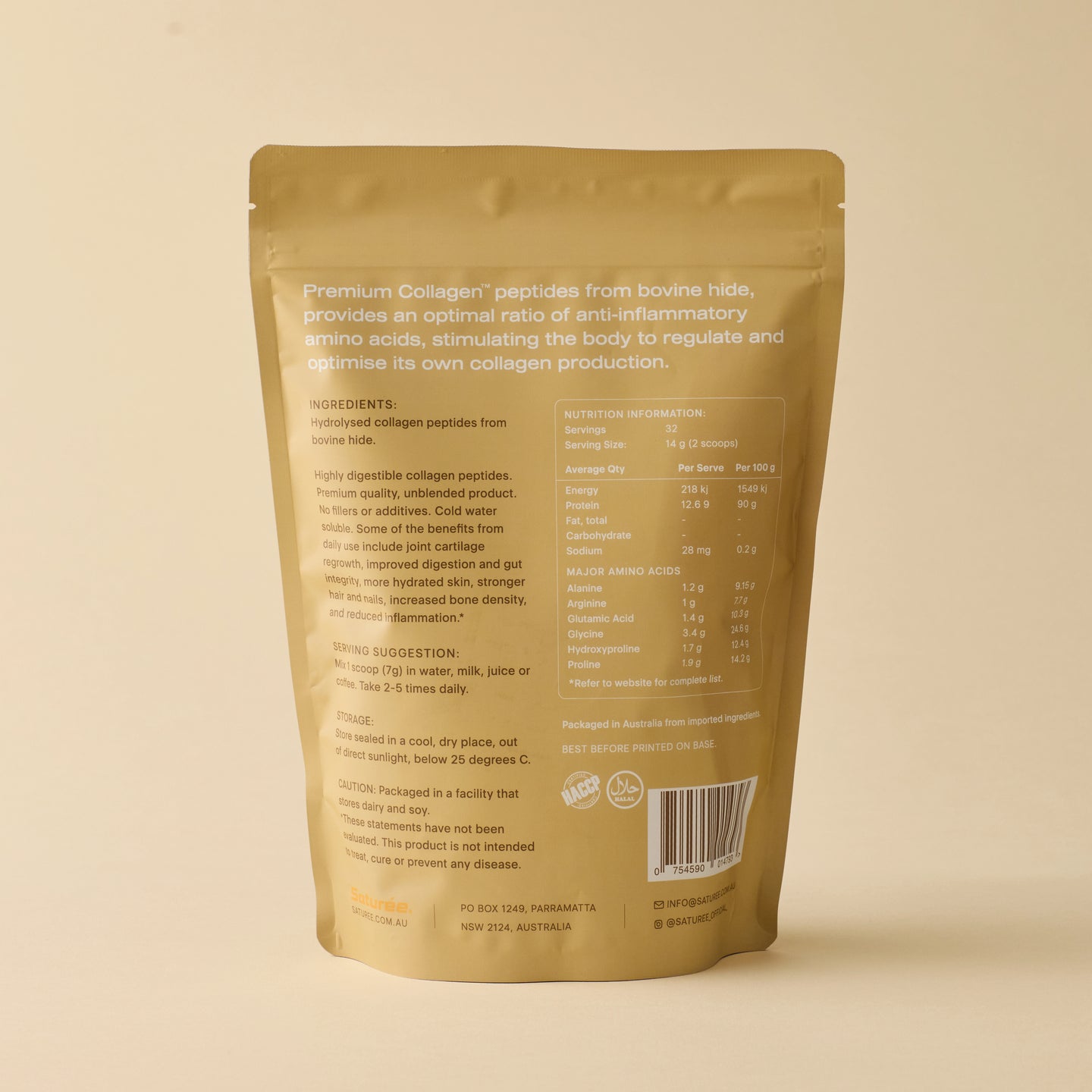 Premium Collagen – Unflavoured – Buy Online | Saturée Australia