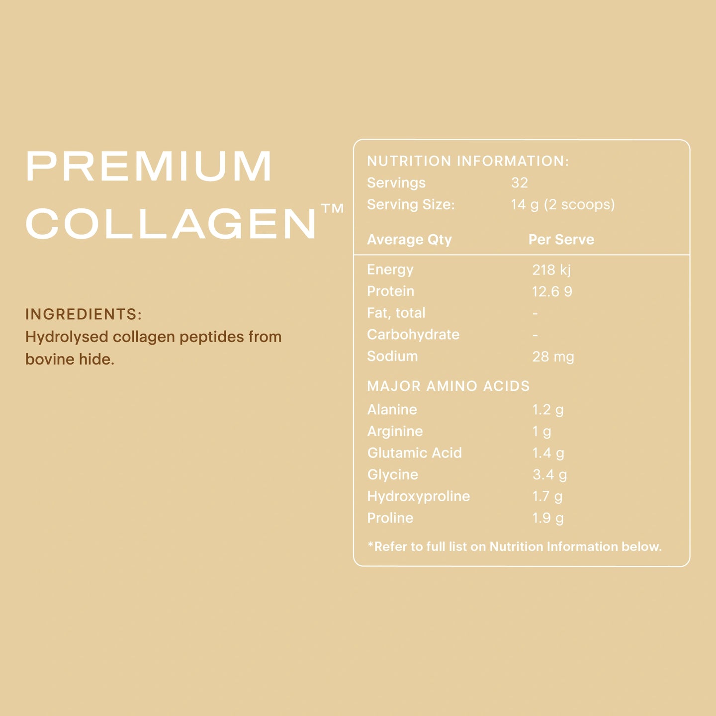 Premium Collagen – Unflavoured – Buy Online | Saturée Australia
