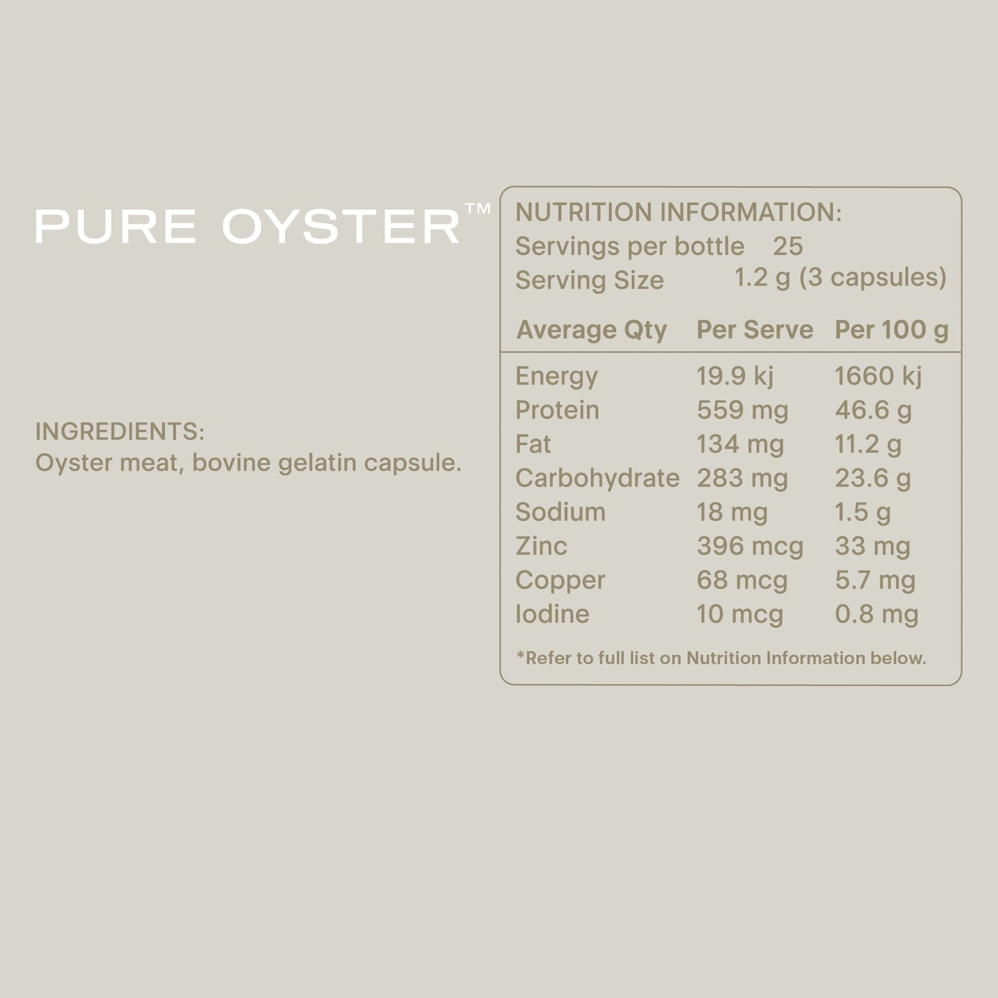 Pure Oyster Capsules – Unflavoured – Buy Online | Saturée Australia